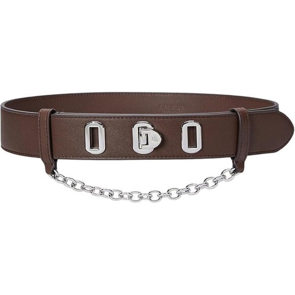 Flip-Lock Leather Wide Belt - Picture 1 of 2